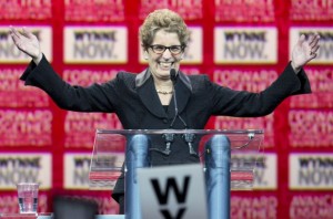 Ontario Liberal Party leadership candidate Kathleen Wynne speaks at the convention in Toronto on Saturday January 26, 2013. THE CANADIAN PRESS/Frank Gunn