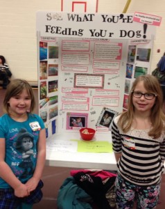 Eva Barnett and Charlize Bretherick, grade 4 students at Uplands Elementary School, examined the contents of dog food. Do you know what you're feeding your dog? The girls also handed out healthy homemade dog treats. My dog thoroughly enjoyed them!